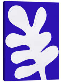 Leinwandbild Leaf on Blue Canvas - Athene Fritsch