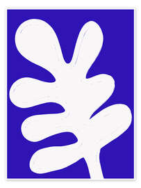 Wandbild Leaf on Blue Canvas - Athene Fritsch