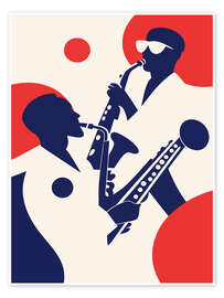 Wandbild Hot Jazz Saxophones - Layla Oz