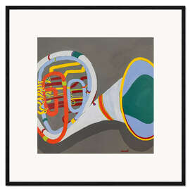 Gerahmter Kunstdruck Horn