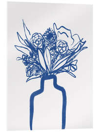 Acrylglasbild Blue Vase Blooms - Athene Fritsch