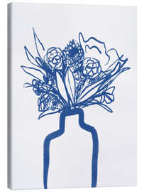 Leinwandbild Blue Vase Blooms - Athene Fritsch