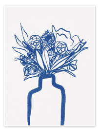 Wandbild Blue Vase Blooms - Athene Fritsch