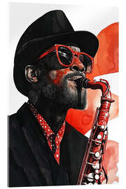 Acrylglasbild Saxofonist im Konzert