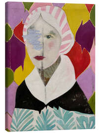 Tableau sur toile Woman With a Pink Hat - Karenina Fabbrizzi