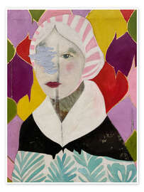 Wandbild Woman With a Pink Hat - Karenina Fabbrizzi