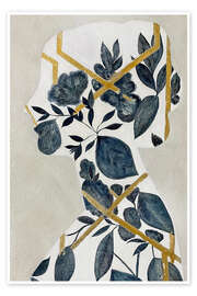 Wandbild Blaue Gesichtslandschaft