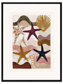 Gerahmter Kunstdruck Seesterne und Formen