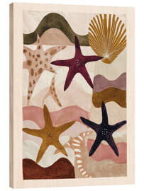 Holzbild Seesterne und Formen
