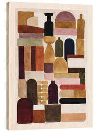 Holzbild Stillleben mit Büchern