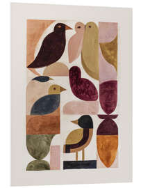 Hartschaumbild Stillleben mit Vögeln