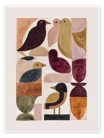 Poster Stillleben mit Vögeln