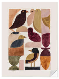 Wandsticker Stillleben mit Vögeln