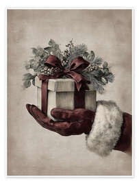Poster Weihnachtsmann-Handschuhe