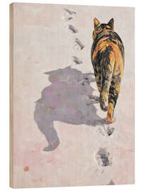 Holzbild Pfoten des Winters