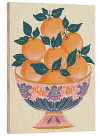 Holzbild Schale mit Mandarinen - DejaReve