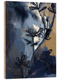 Holzbild Dunkle Landschaft I - Anne Tavoletti