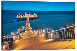 Leinwandbild Seebrücke in Sellin am Abend - Martin Wasilewski