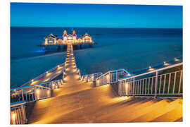 Hartschaumbild Seebrücke in Sellin am Abend