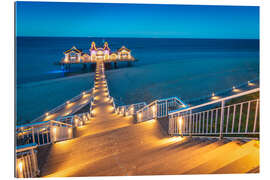 Gallery Print Seebrücke in Sellin am Abend