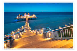 Wandbild Seebrücke in Sellin am Abend - Martin Wasilewski