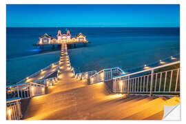 Wandsticker Seebrücke in Sellin am Abend