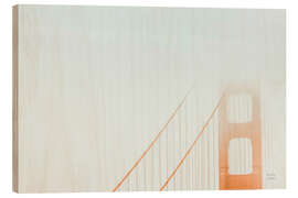 Holzbild Golden Gate Brücke im Nebel - Nathan Larson
