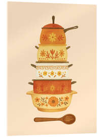 Acrylglasbild Stapel von schicken Kochtöpfen - Tori Taika
