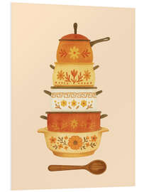 Hartschaumbild Stapel von schicken Kochtöpfen - Tori Taika