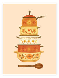 Wandbild Stapel von schicken Kochtöpfen - Tori Taika