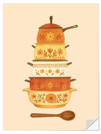 Sticker mural Stack of fancy cooking pots - Tori Taika