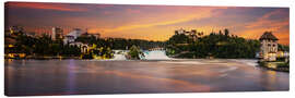 Leinwandbild Rheinfall Panorama im Sonnenuntergang - Frank Herrmann
