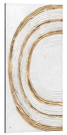 Alubild Weiß auf Weiß mit goldenen Linien - Chris Paschke