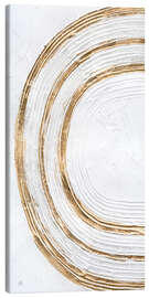 Leinwandbild Weiß auf Weiß mit goldenen Linien - Chris Paschke