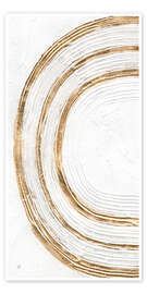 Wandbild Weiß auf Weiß mit goldenen Linien - Chris Paschke