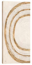 Holzbild Weiß auf Weiß mit goldenen Linien - Chris Paschke