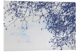 Acrylglasbild Zweige in Blau