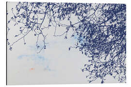 Alubild Zweige in Blau - Deborah Revell