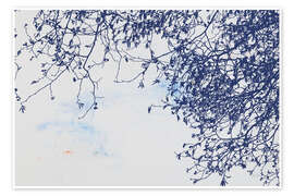 Wandbild Zweige in Blau - Deborah Revell