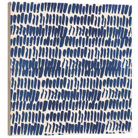 Holzbild Indigo-Blütenblätter