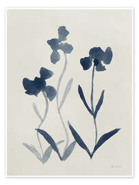 Poster Blaue Blumen I