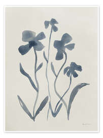 Wandbild Blaue Blumen II - Pamela Munger