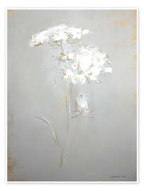 Wandbild Skizze einer weißen Blume II - Danhui Nai