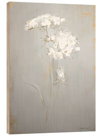 Holzbild Skizze einer weißen Blume II - Danhui Nai