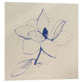 Acrylglasbild Blumenskizze in Blau II - Avery Tillmon