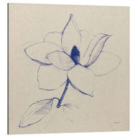 Alubild Blumenskizze in Blau II - Avery Tillmon