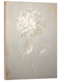 Holzbild Skizze einer weißen Blume I