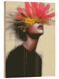 Holzbild Überdenken in der Blüte - DejaReve