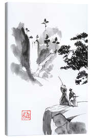 Leinwandbild Kampf auf dem Felsen