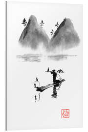 Alubild Fischer am Fluss